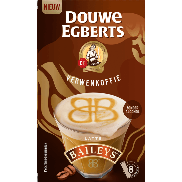Douwe Egberts Verwenkoffie Latte Baileys 8 x 11,5 g