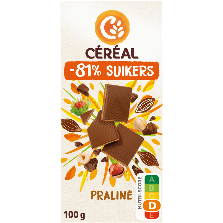 Céréal Minder Suikers Melkchocolade Praliné 100 g