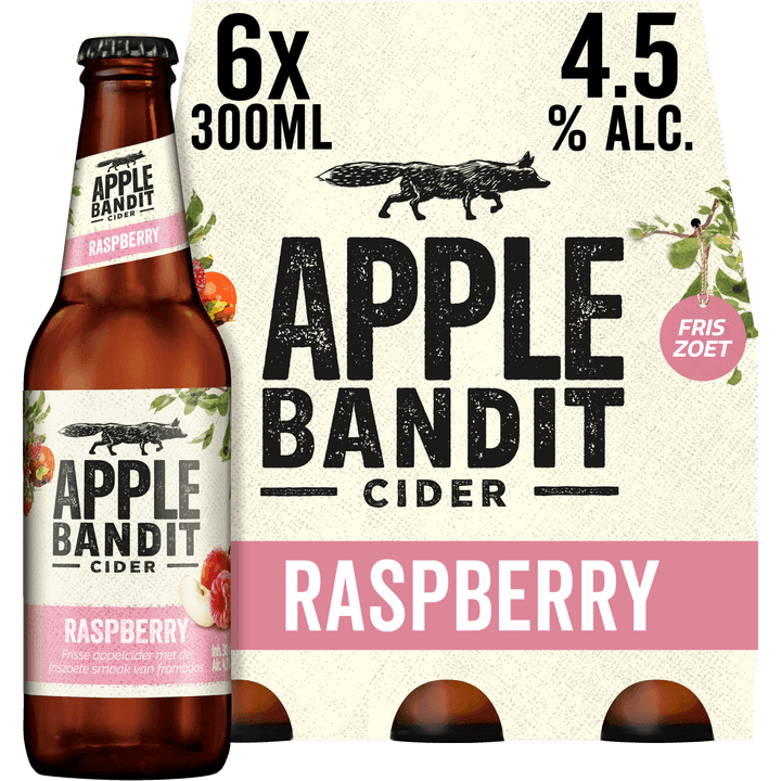Apple Bandit Raspberry Cider Fles 6 x 300ml
