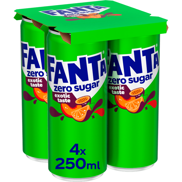 Fanta Exotic zero sugar 4 x 250 ml