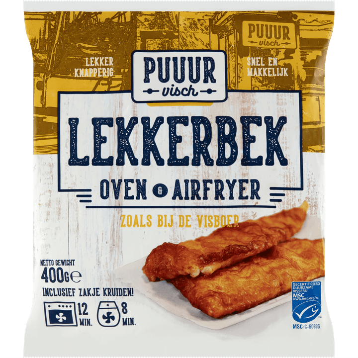 Puuur visch Lekkerbek Oven & Airfryer 400 g