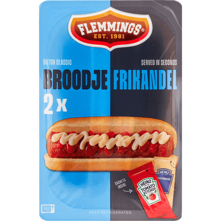 Flemmings Dutch Classic Broodje Frikandel 2 Stuks 217,5 g