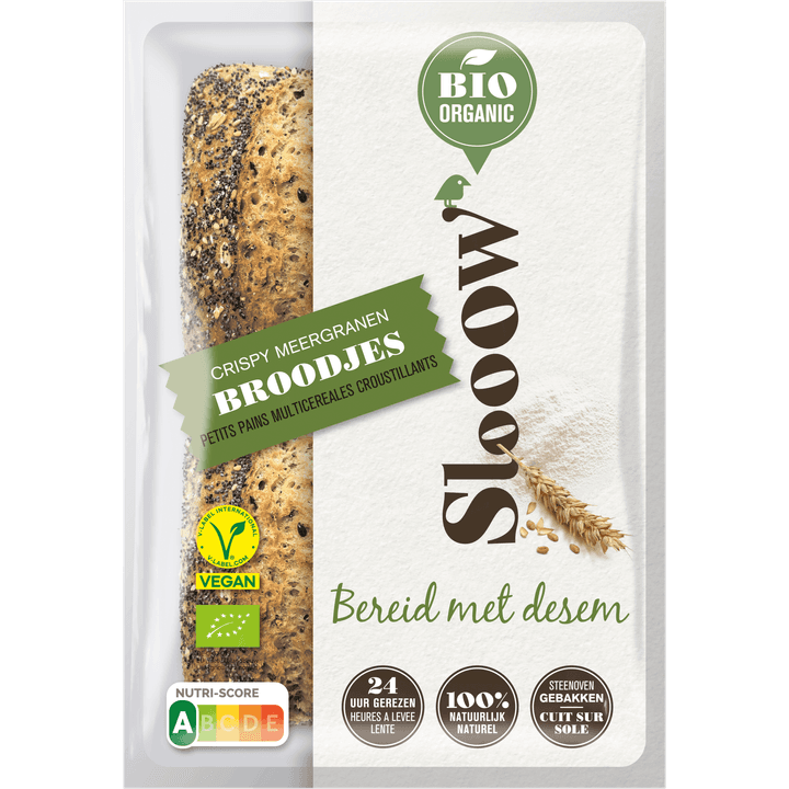 Slooow Bio Organic Crispy Meergranen Broodjes 320 g