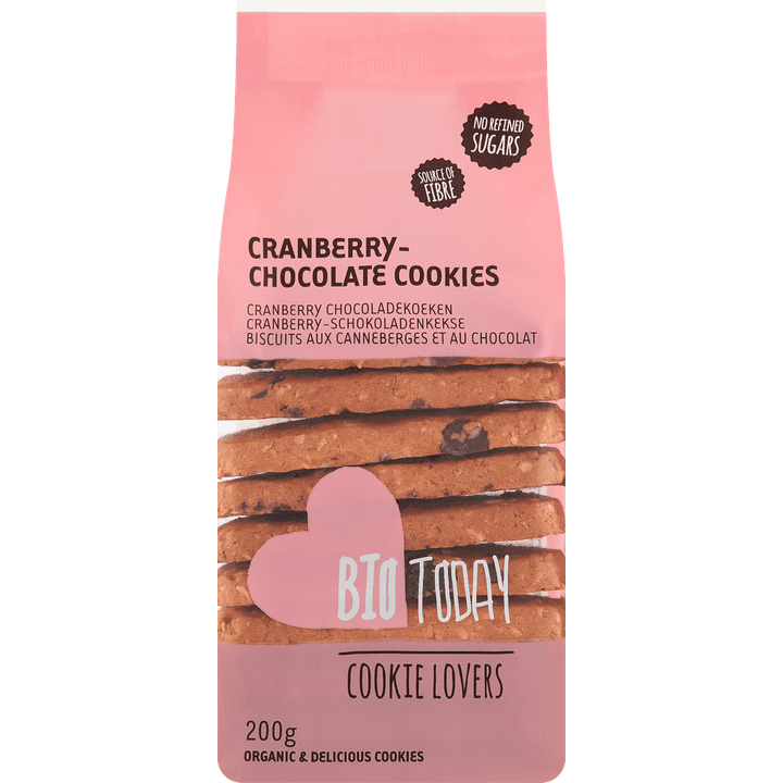 BioToday Cranberry Chocoladekoeken 200 g